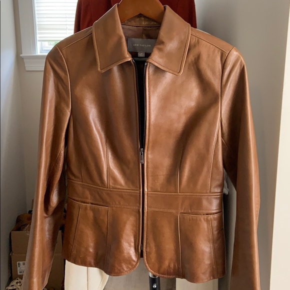 Ann Taylor Jackets & Blazers - Ann Taylor classic leather jacket sz XS 4-6